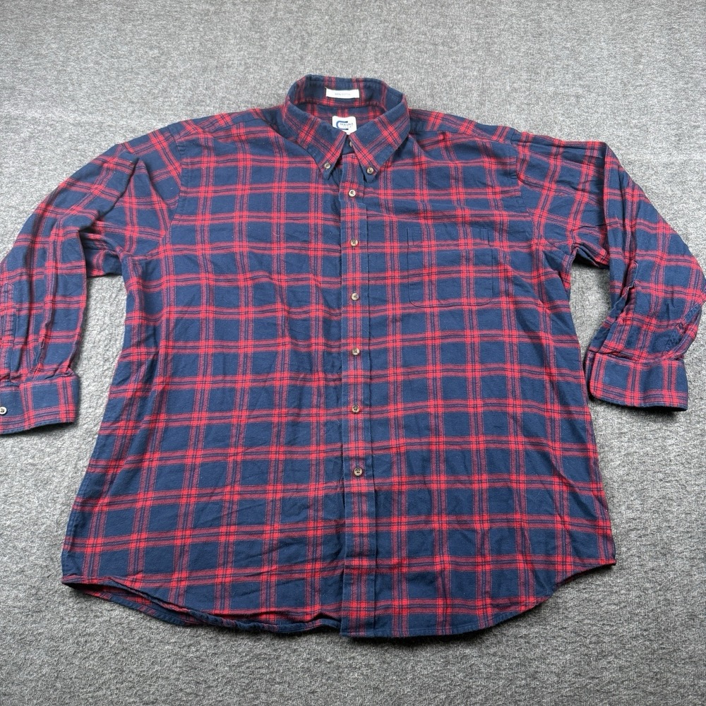Magna Click Flannel Shirt Mens XL Red Plaid Long Sleeve Button-Up Magnetic Snap